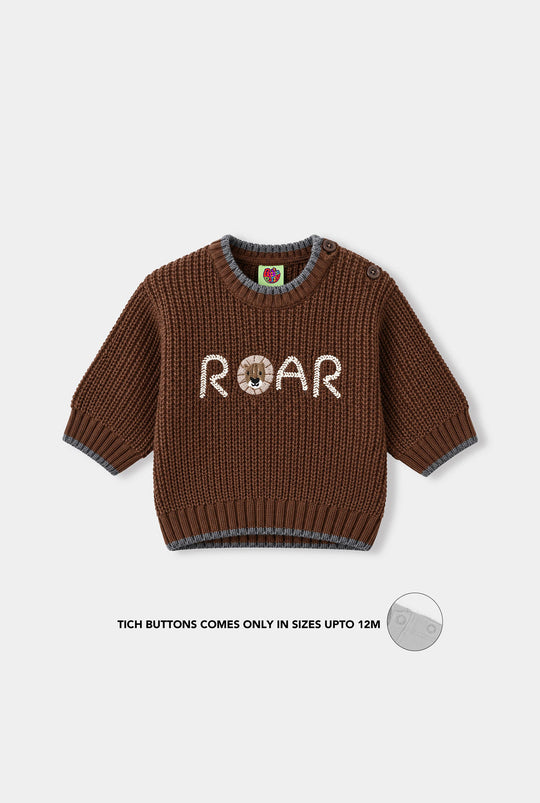 Infant Boys Acrylic Cord Set Roar-BROWN