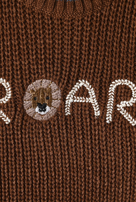 Infant Boys Acrylic Cord Set Roar-BROWN