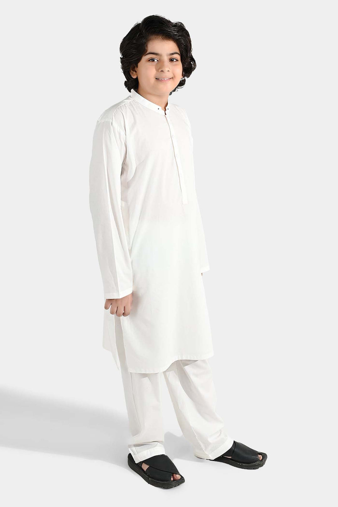Boys Poly Viscose 2Piece Suit-Bright White