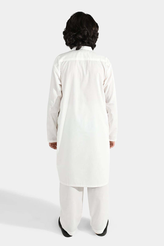 Boys Poly Viscose 2Piece Suit-Bright White