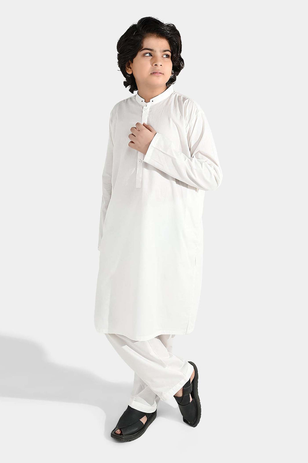 Boys Poly Viscose 2Piece Suit-Bright White