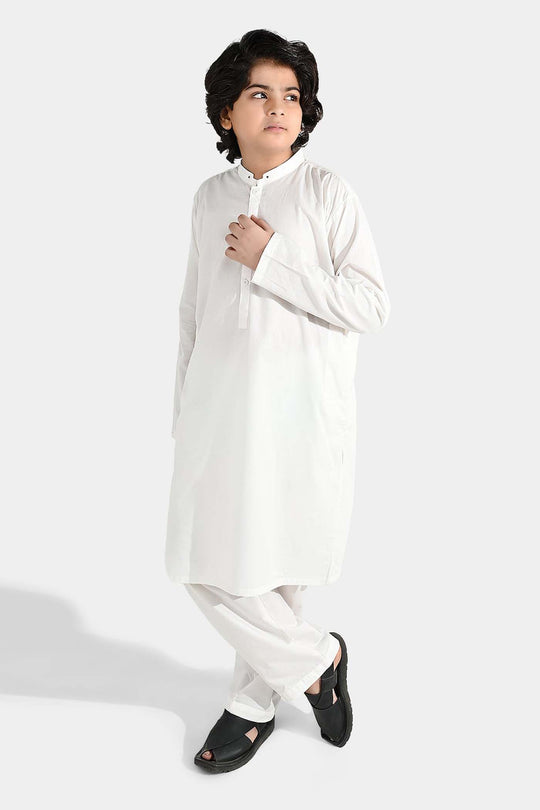 Boys Poly Viscose 2Piece Suit-Bright White
