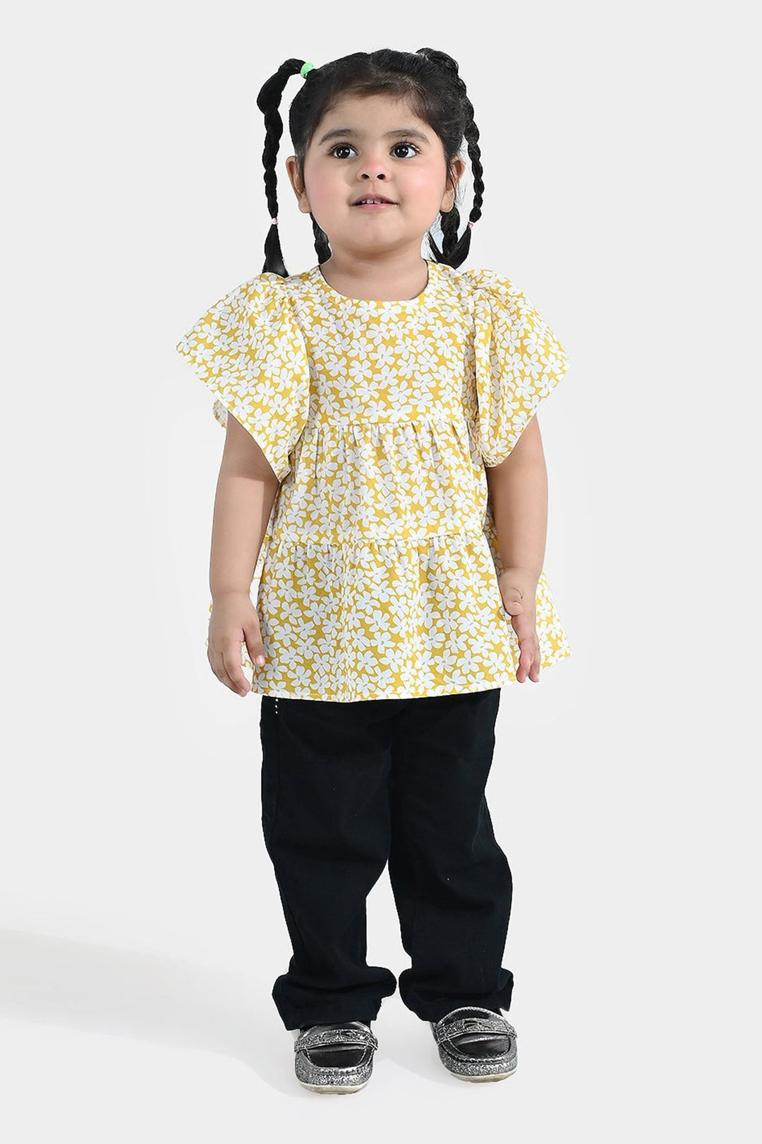 Infant Girls Cotton casual Frock Frill - Yellow