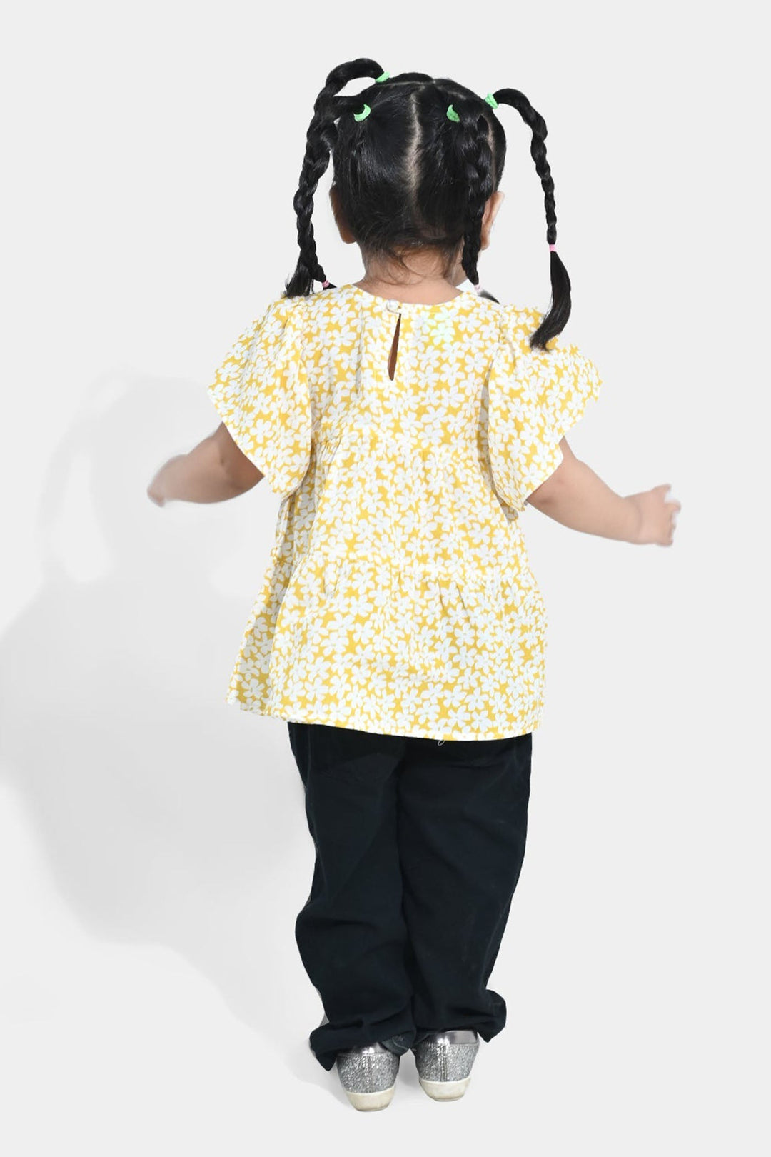 Infant Girls Cotton casual Frock Frill - Yellow