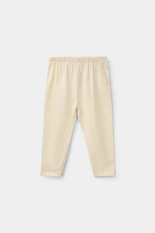 Infant Girls Lycra Jersey Tights - Cream