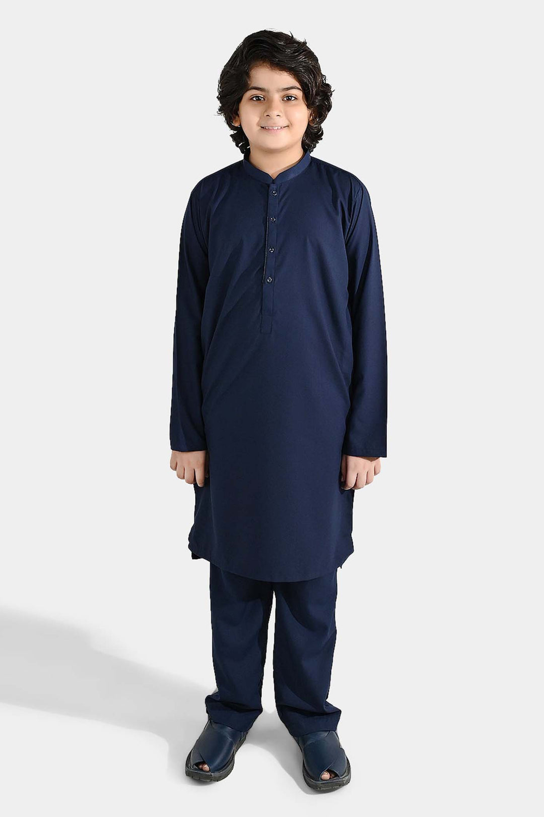 Boys Poly Viscose 2Piece suit (Cut Collar)-Navy Blue