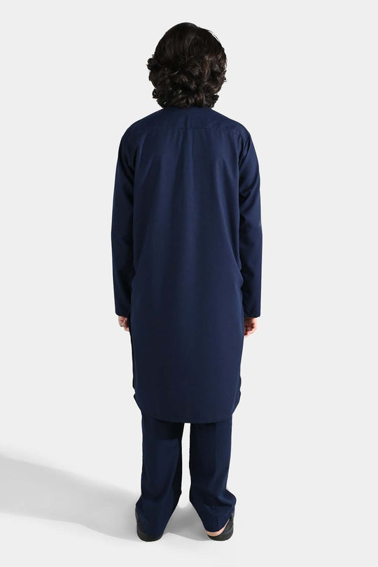 Boys Poly Viscose 2Piece suit (Cut Collar)-Navy Blue
