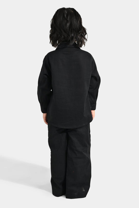 Girls Cotton Co-ord Set Black Beauty-BLACK