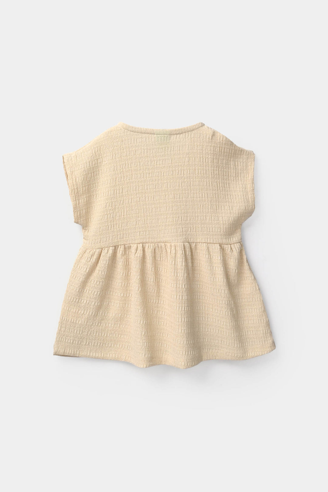 Infant Girls Poly Crinkle Knitted Frock - Brown
