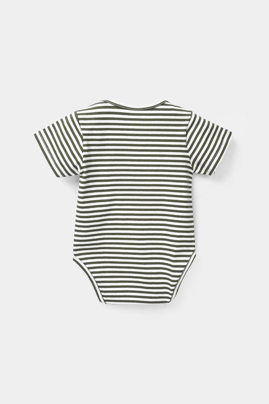 Infant Boys Jersey/Terry Romper - Stripes