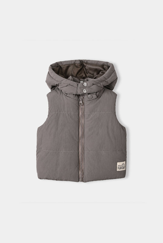 Infant Boys Polyester Puffer Jacket Fun Day-GREY