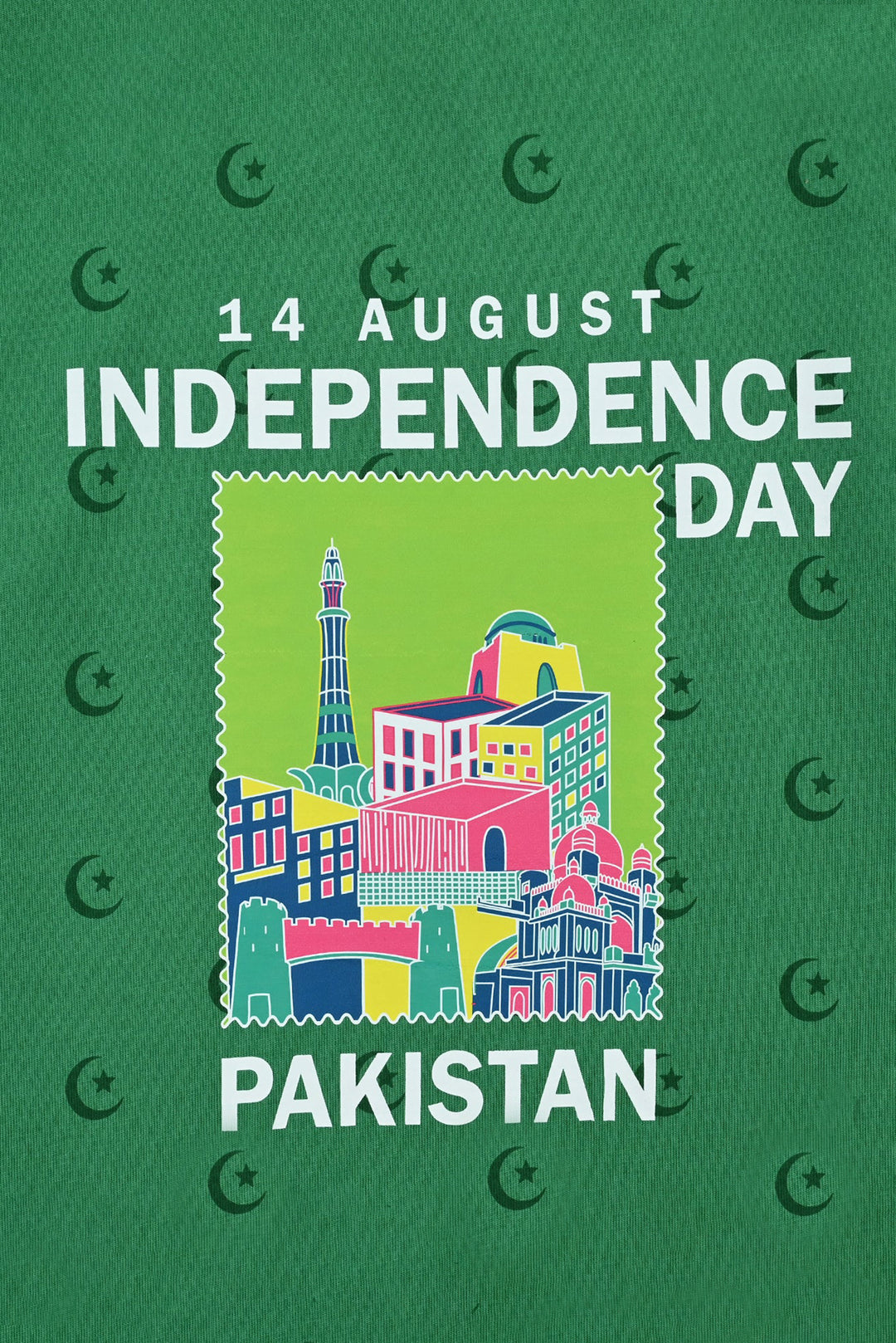 Girls Cotton Jersey T-Shirt H/S Main Hun Pakistan-Green