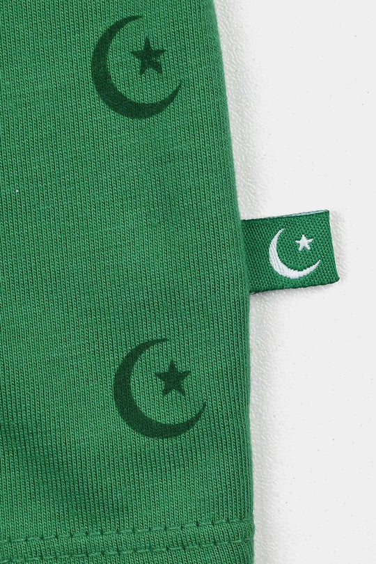 Girls Cotton Jersey T-Shirt H/S Main Hun Pakistan-Green