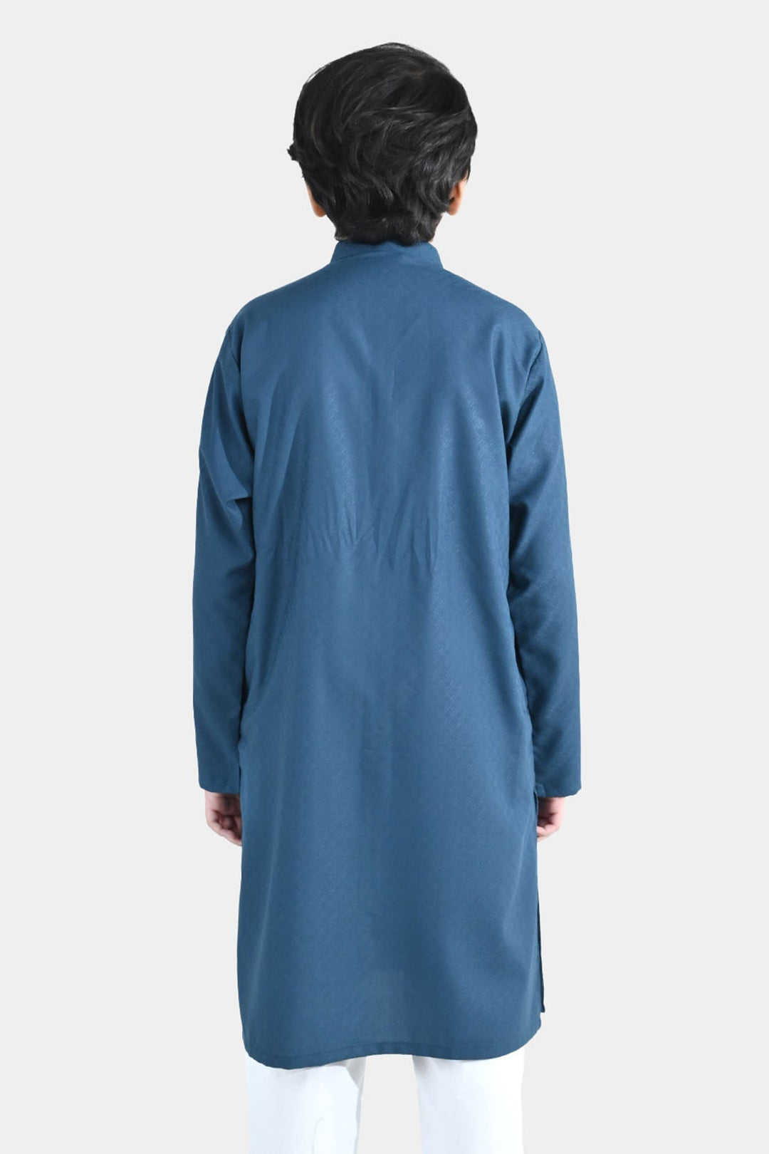 Boys Poly Viscose Basic Kurta (Front open) - Teal Green