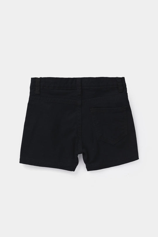 Infant Boys Cotton Twill Shorts - Black