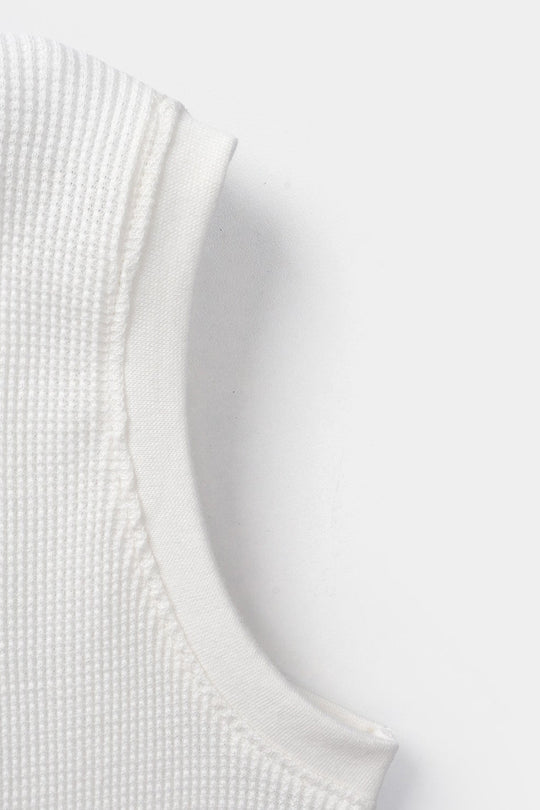 Boys Thermal Sando Waves - Off White