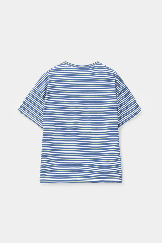 Boys Yarn Dyed T-Shirt (Summer Days) - Blue