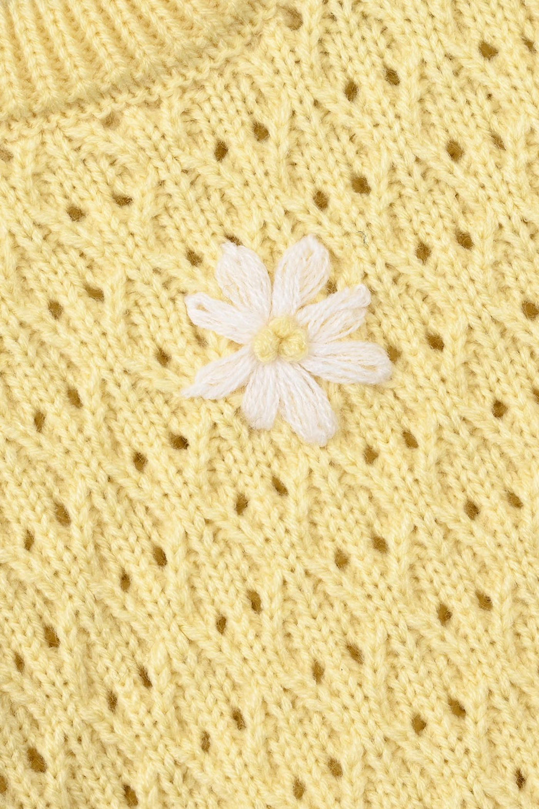 Infant Girls Acrylic Sweater-Magnolia - Lemon