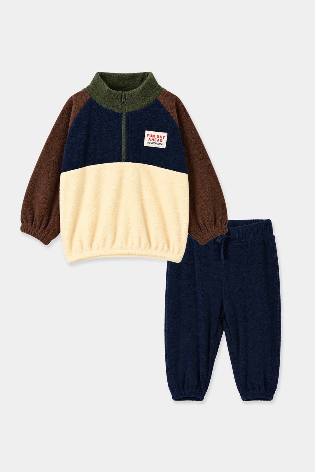 Infant Boys Velour 2Pcs Suit Great Crew-BLUE