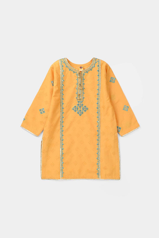 Girls Jacquard 3Pcs (Ishq) - Yellow