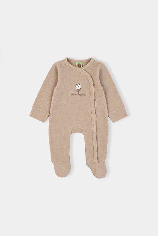 Infant Girls Sherpa Romper Cozy Peanut 2-BROWN
