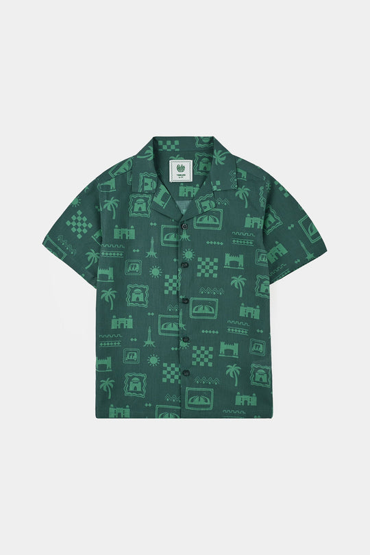 Boys Cotton Poplin Shirt H/S (Pakistan Meri Jan)-GREEN