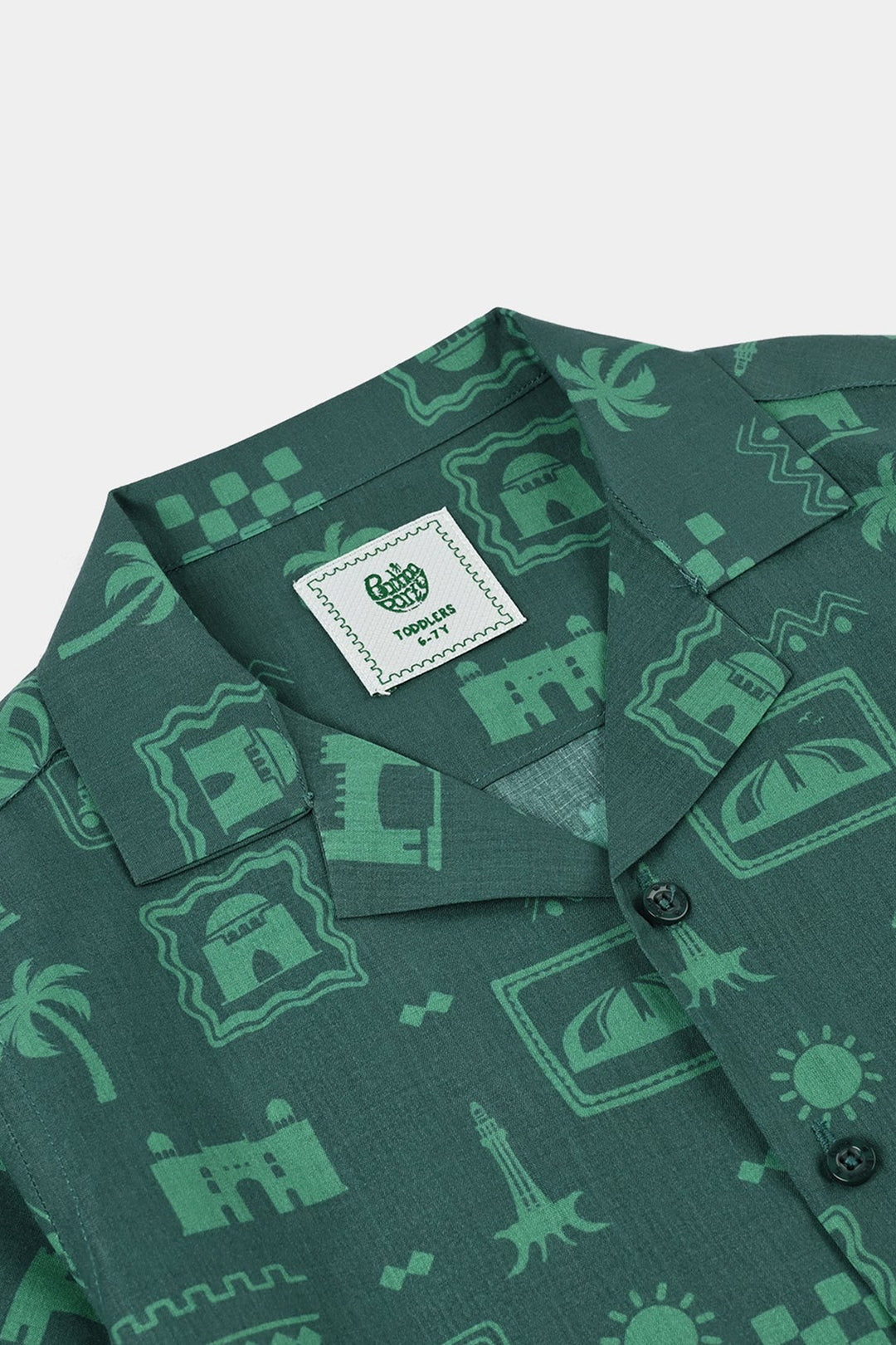 Boys Cotton Poplin Shirt H/S (Pakistan Meri Jan)-GREEN