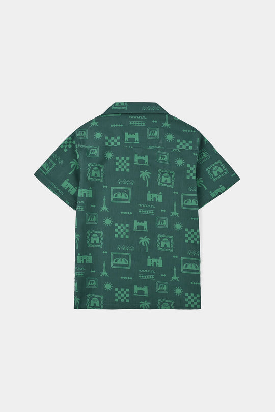 Boys Cotton Poplin Shirt H/S (Pakistan Meri Jan)-GREEN