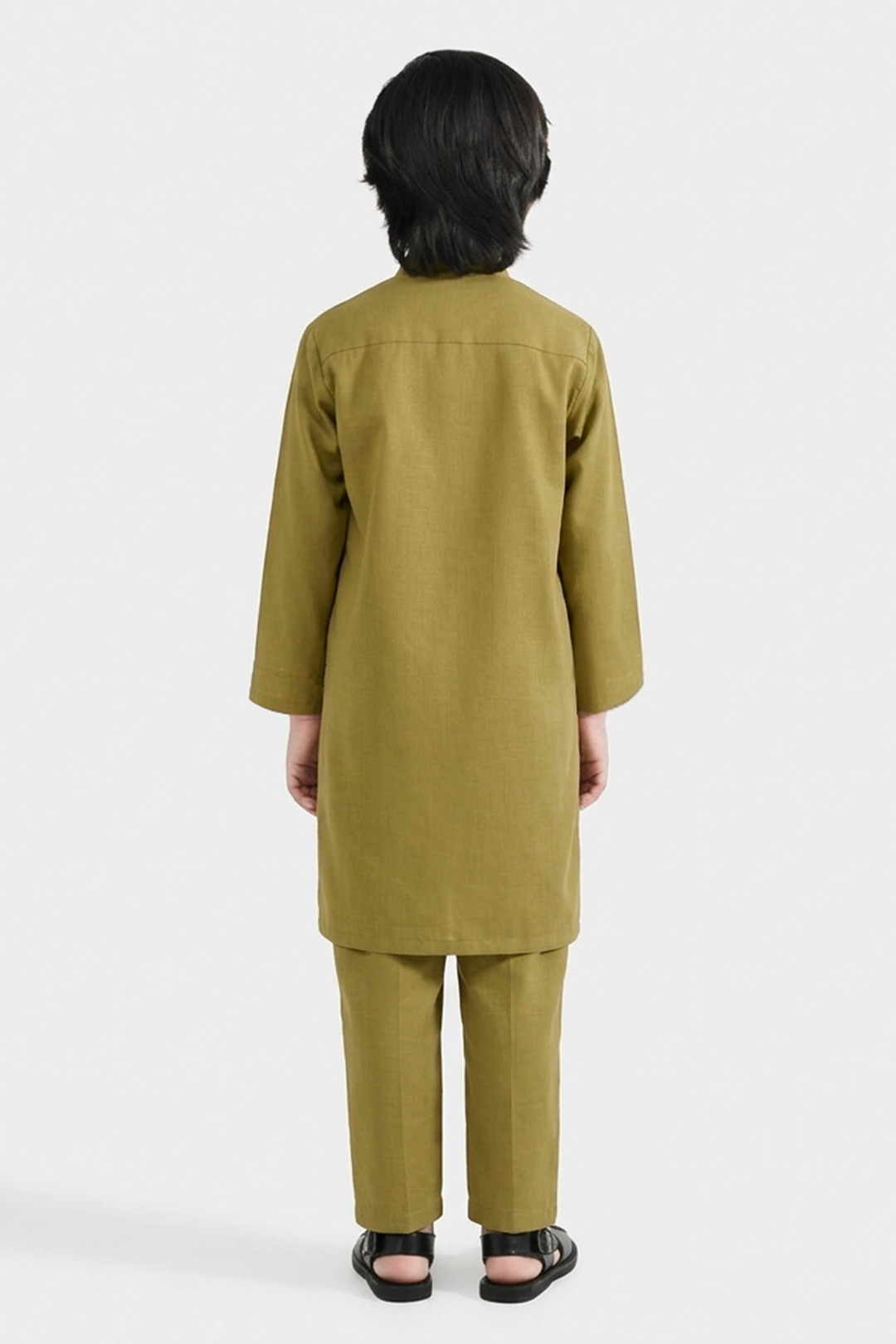 Boys Poly Viscose Kurta Pajama (Twill Tape) - Green