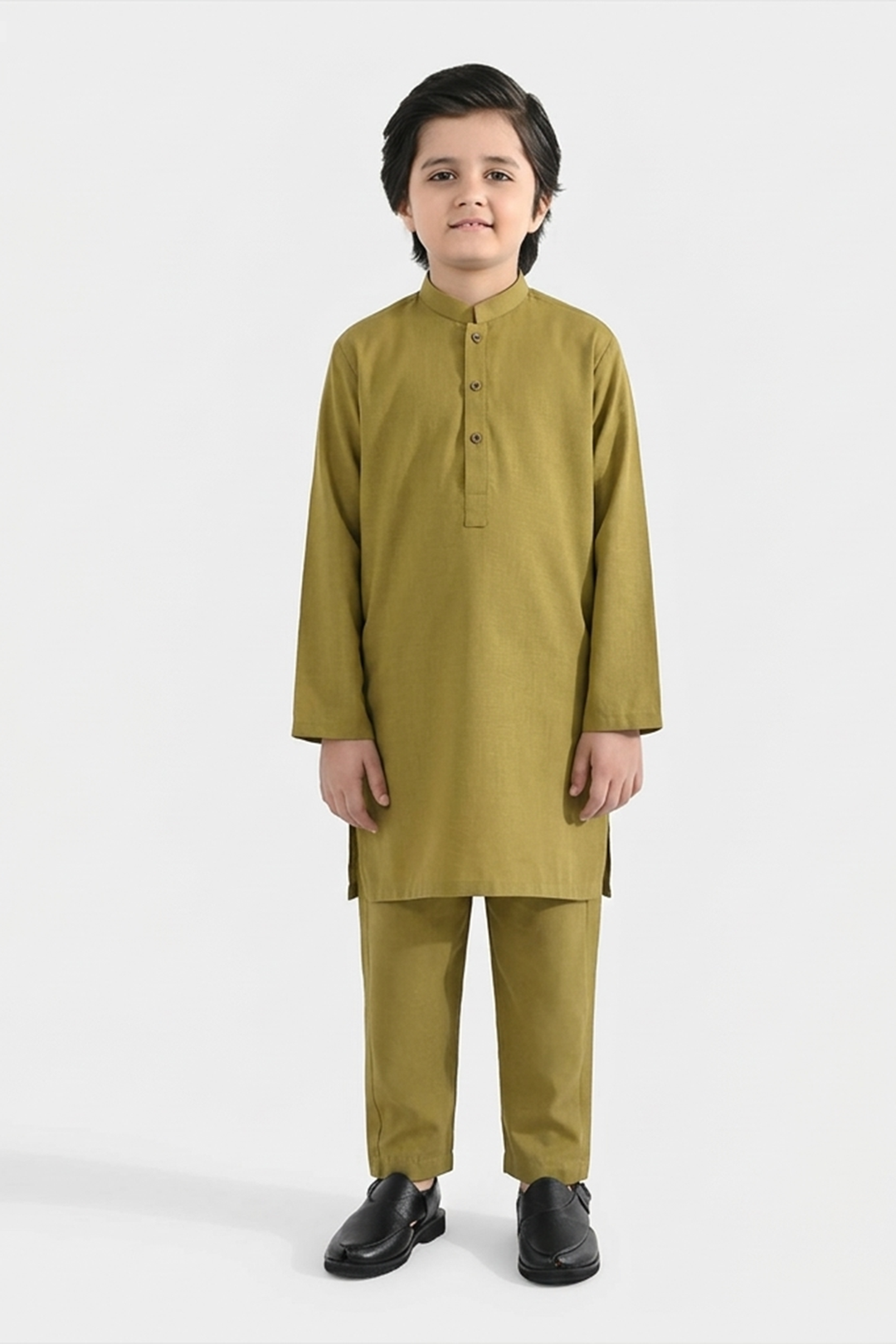 Boys Poly Viscose Kurta Pajama (Twill Tape) - Green