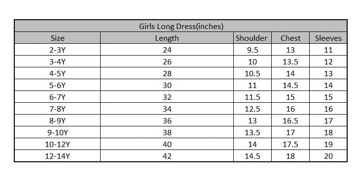 Girls Cotton Poplin Long Dress-Multi