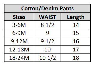 Infant Girls Denim Stretch Pant Ruffles Hem-Mid Blue