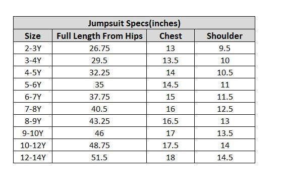 Girls Cotton Poplin Jumpsuit Frill-Multi