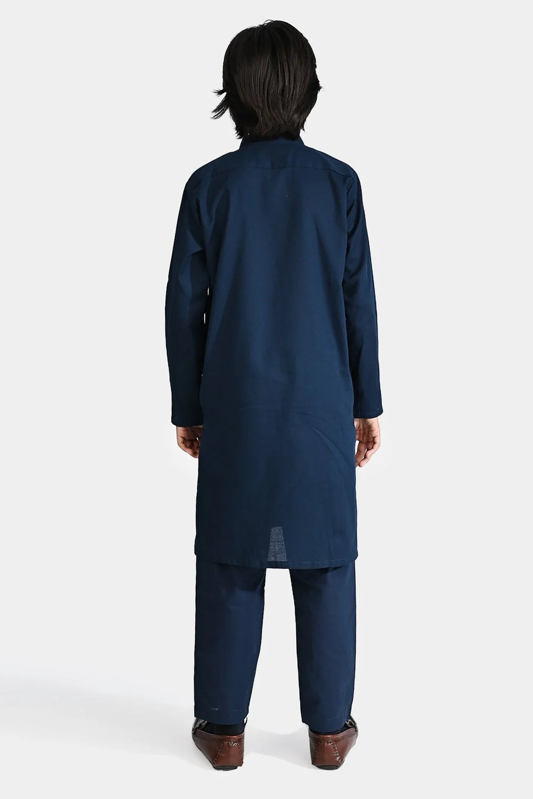 Boys Cotton Shalwar Suit (Metal Stud)-NAVY