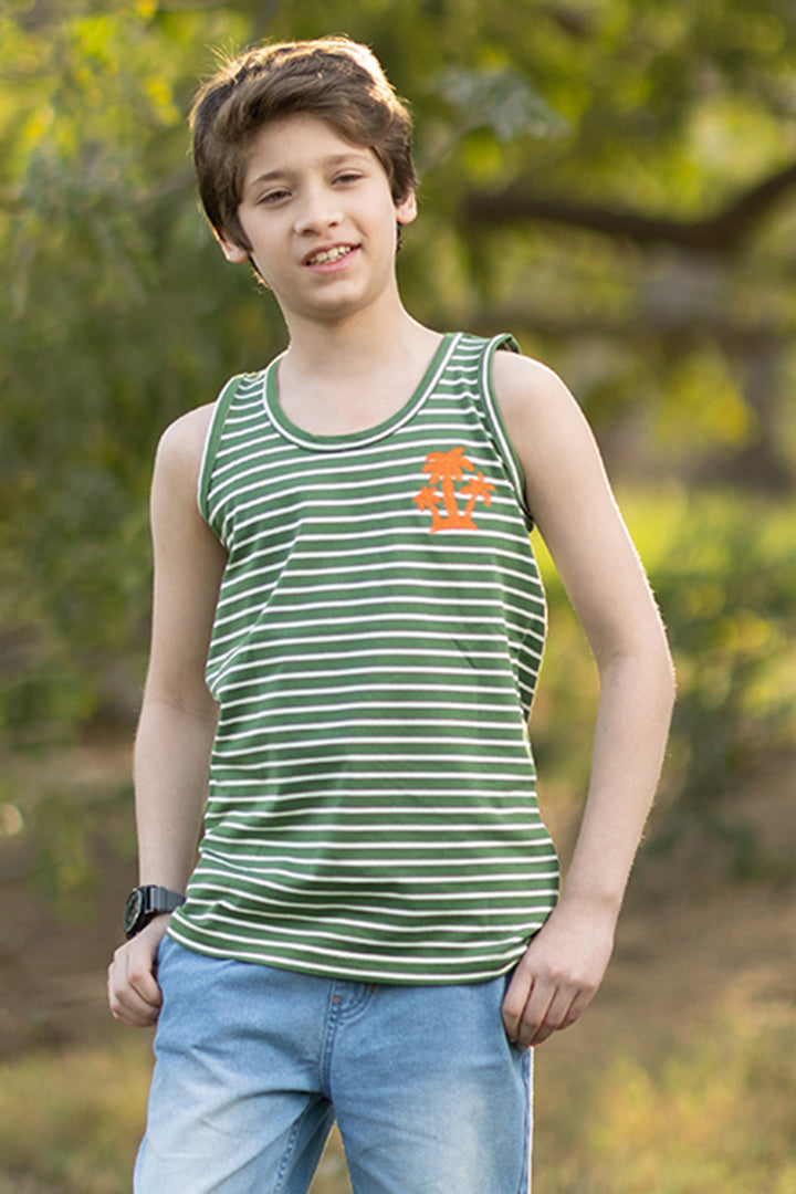 Boys Jersey/Terry Sando Palm Tree - Green