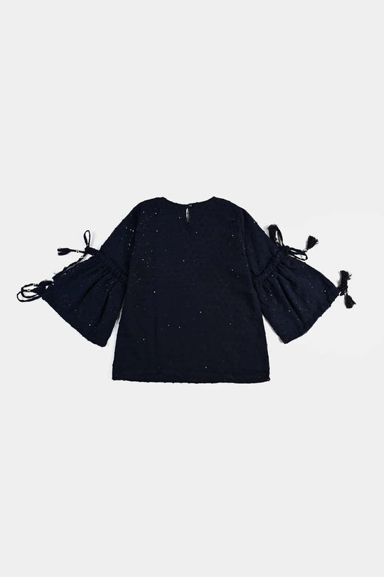 Girls Poly Cotton Casual Top-Blue