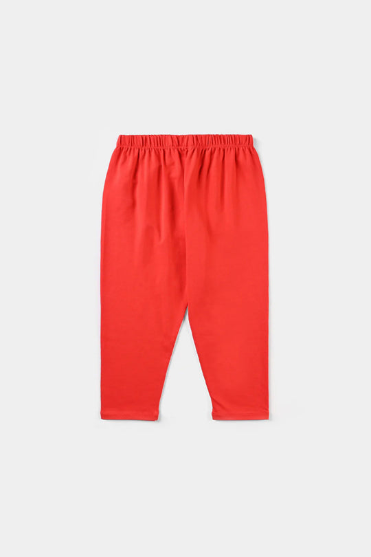 Infant Girls Jersey/Terry Tights Red-Chines Red