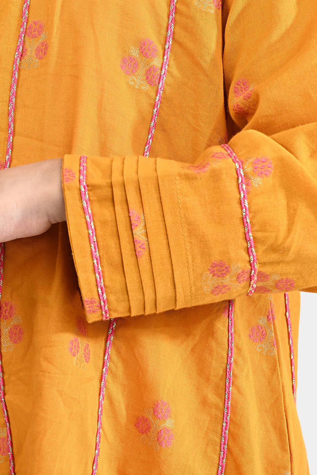 Girls Jacquard 2 Pcs Bahar-Mustard