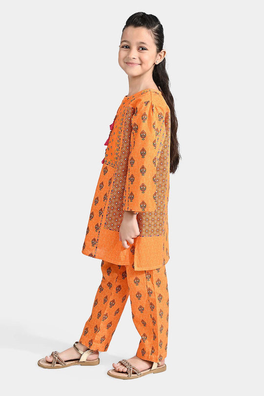 Girls Cotton Poplin Printed 2 Pcs Rang Bahar