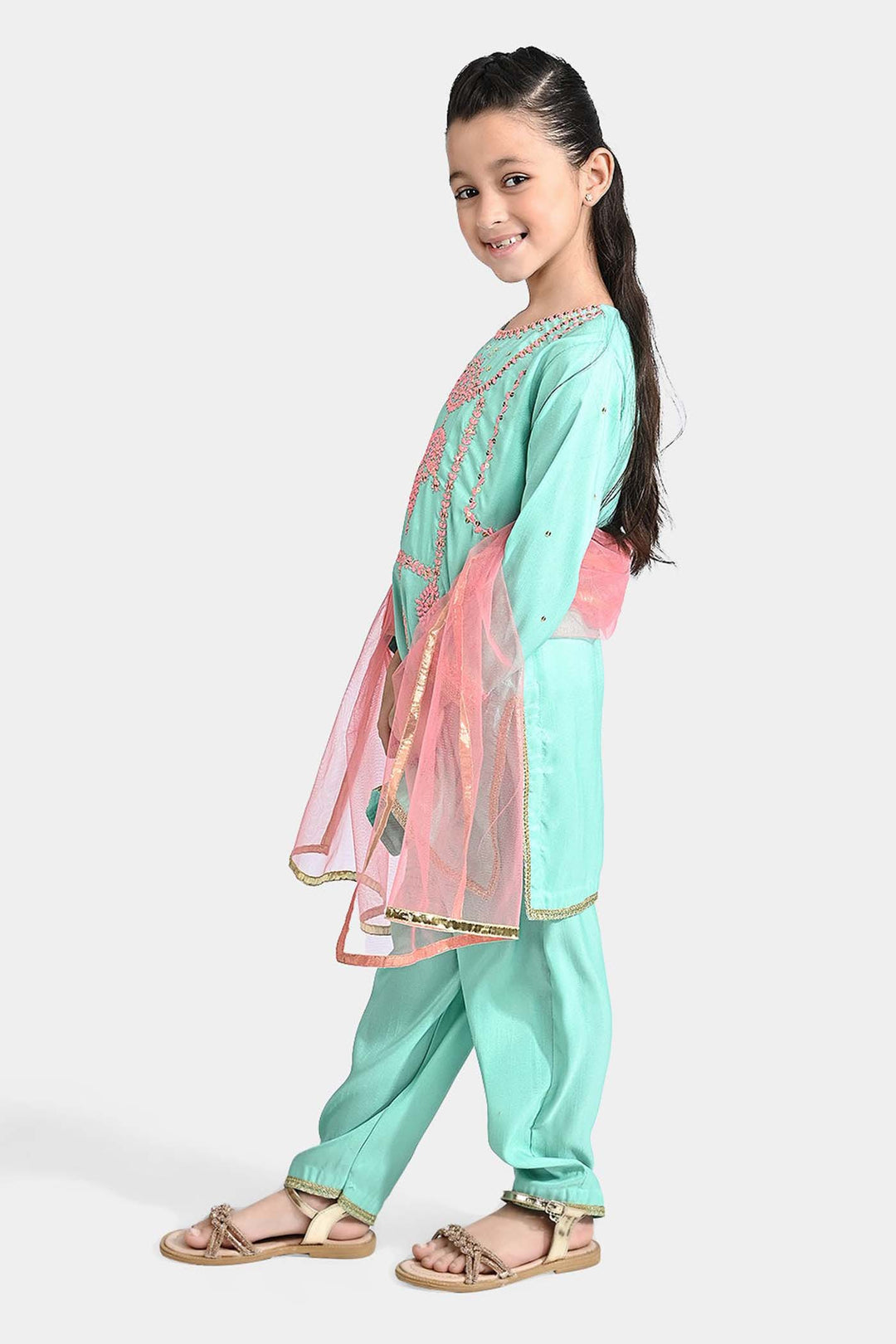 Girls Raw Silk 3Pcs Glorious