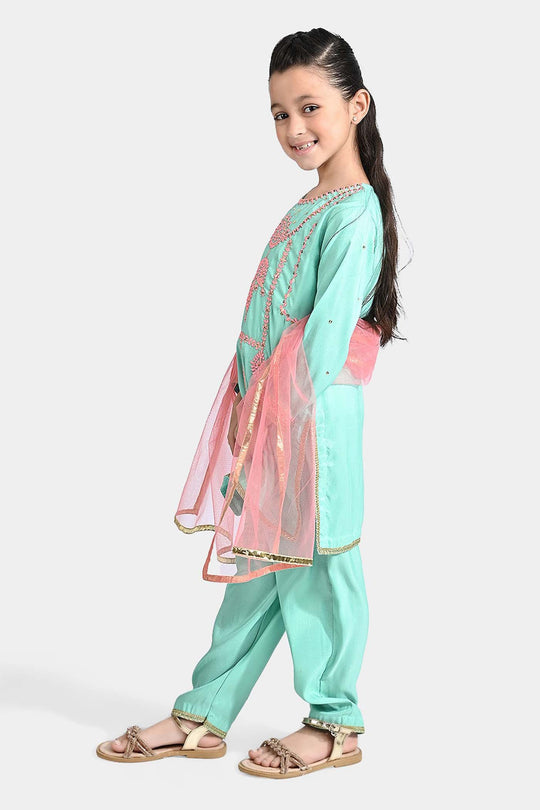 Girls Raw Silk 3Pcs Glorious
