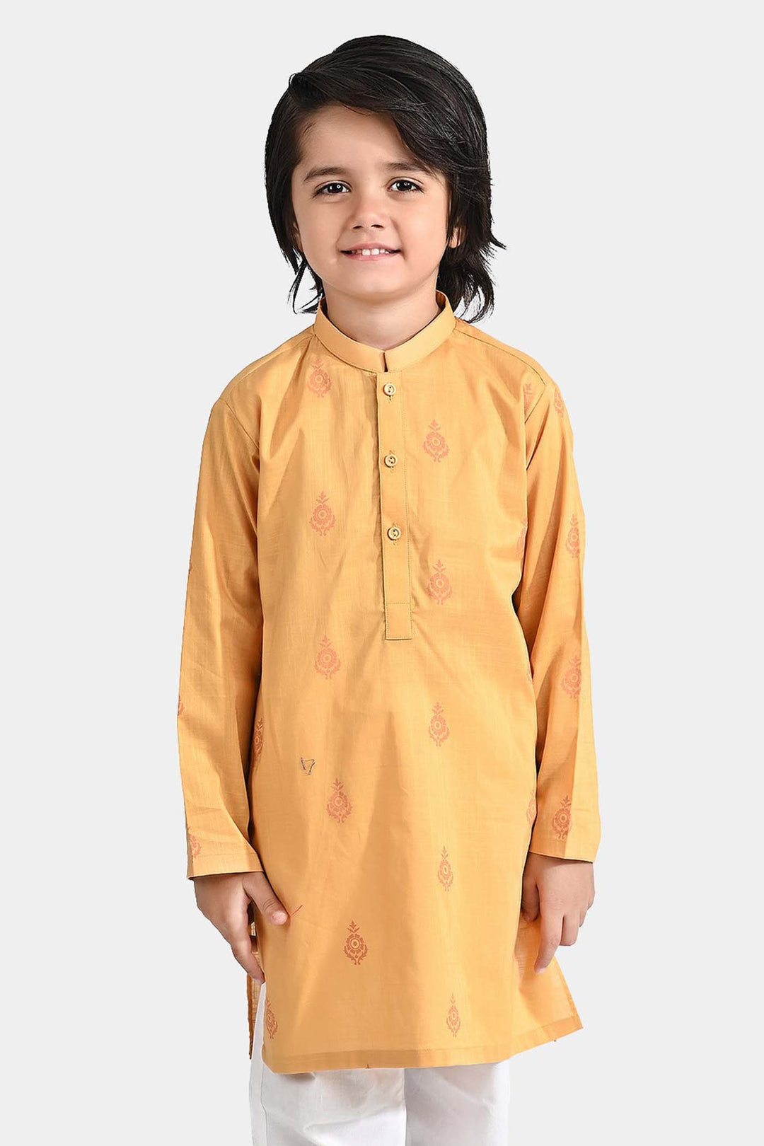 Boys Cotton Slub Printed Kurta (Floral)