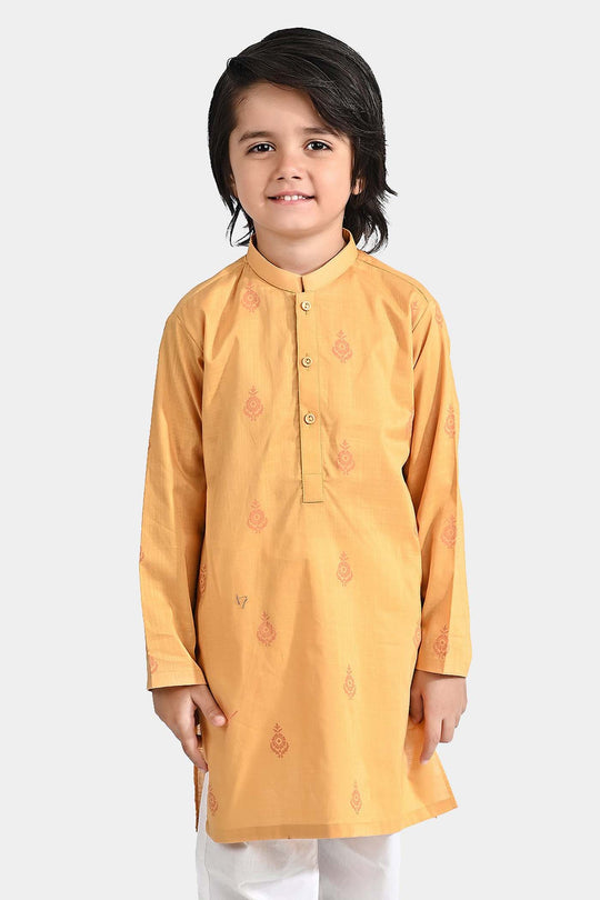 Boys Cotton Slub Printed Kurta (Floral)