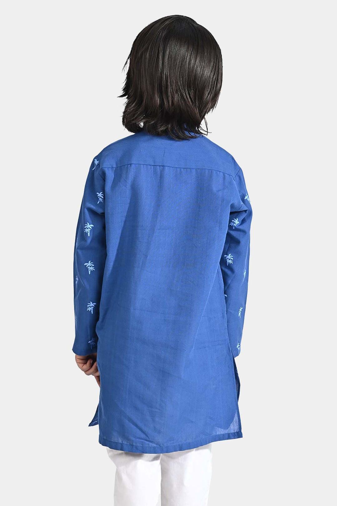 Boys Cotton Printed Kurta (Palm Tree)