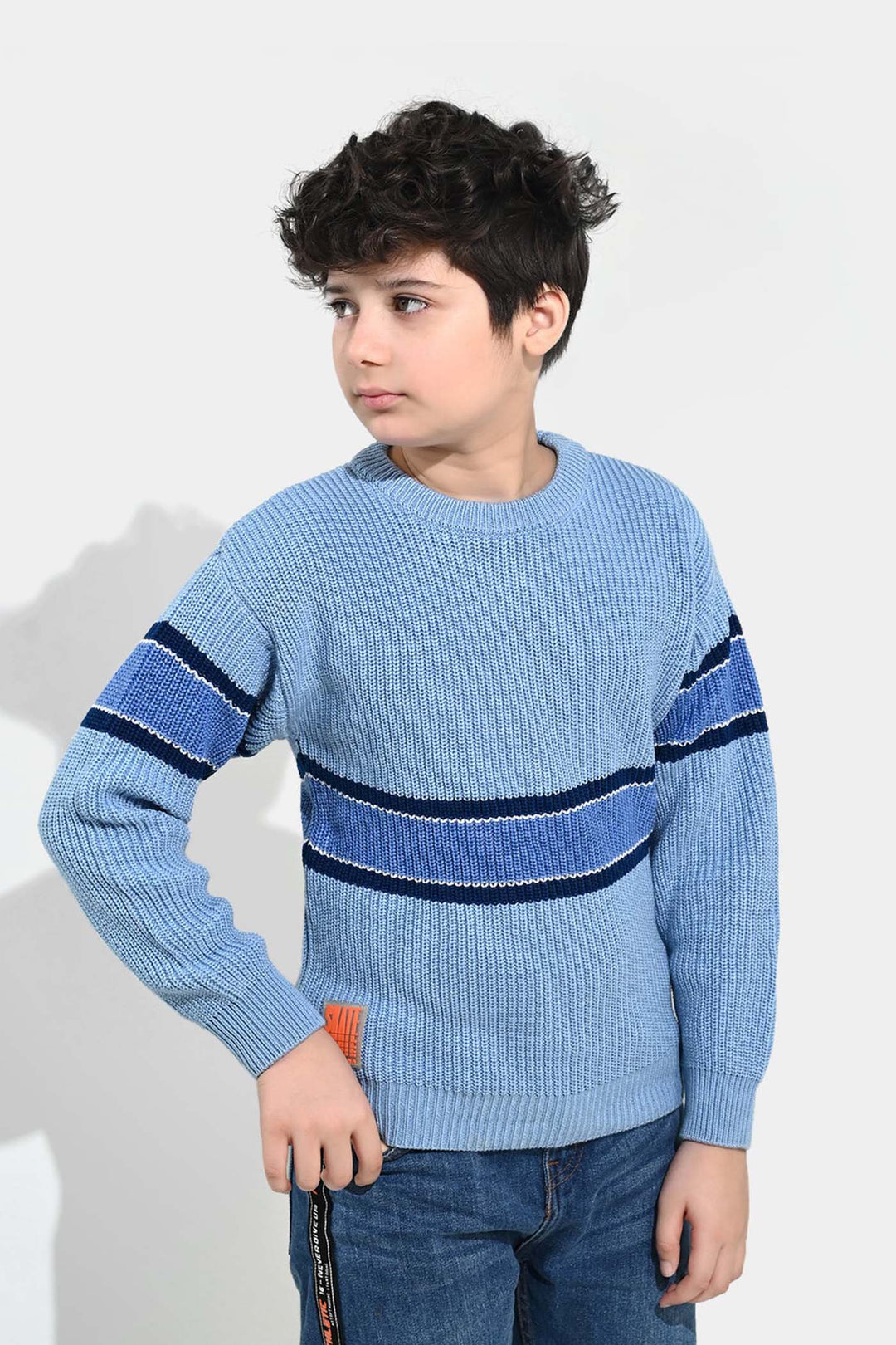 Boys Feather-Acrylic Sweater-Olympic-LT.Blue