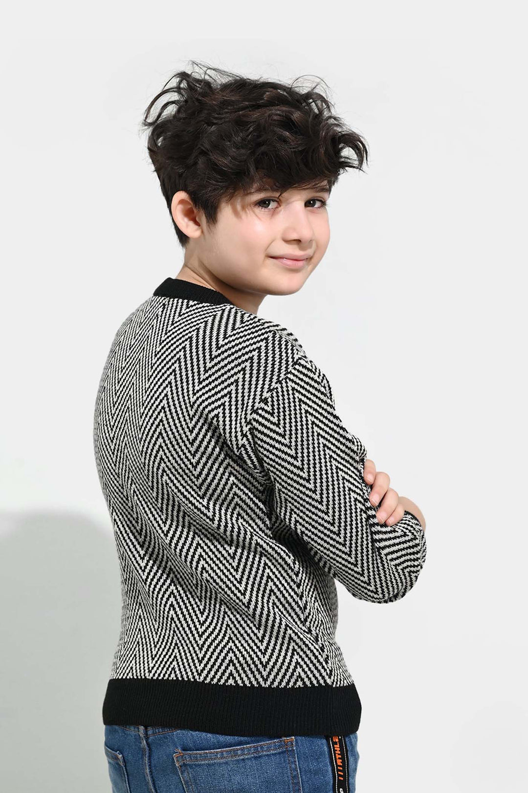 Boys Acrylic Sweater-Flash - GREY