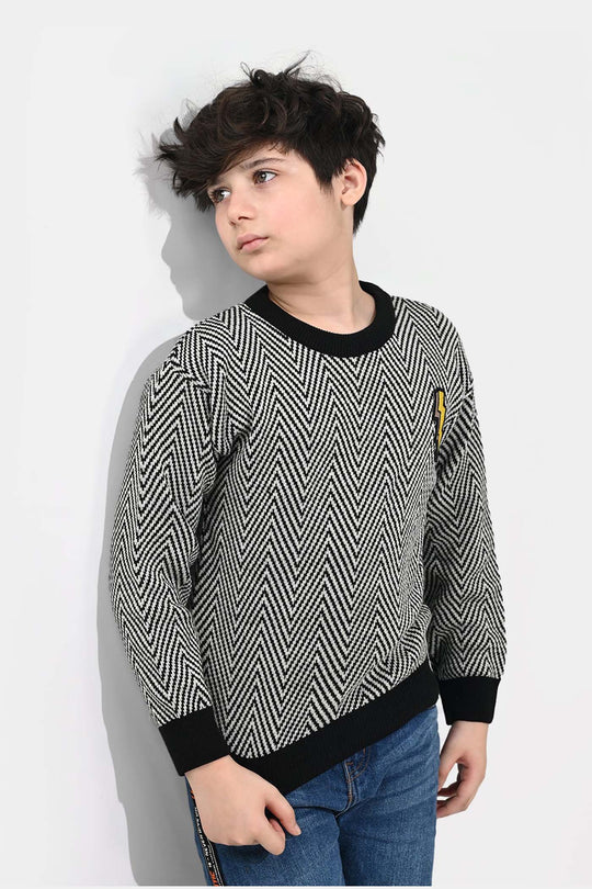 Boys Acrylic Sweater-Flash - GREY