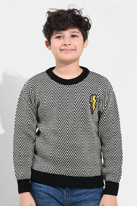 Boys Acrylic Sweater-Flash - GREY