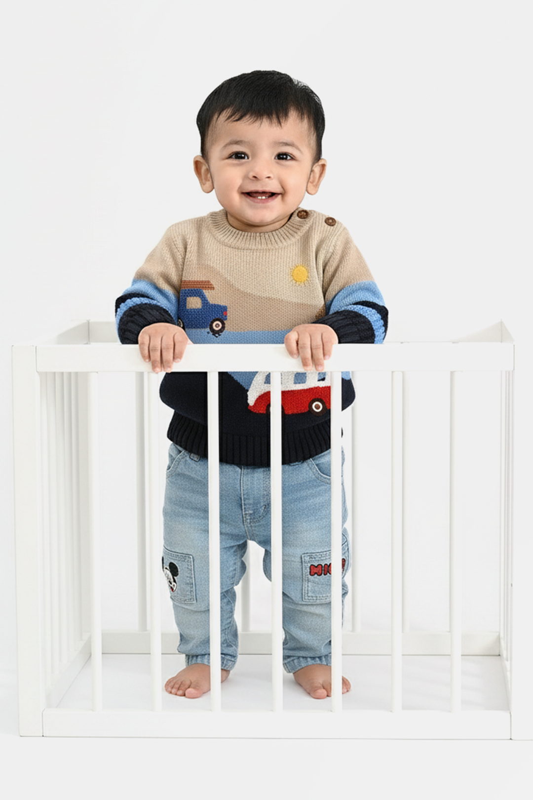 Infant Boys Acrylic Sweater-Adventure-Multi