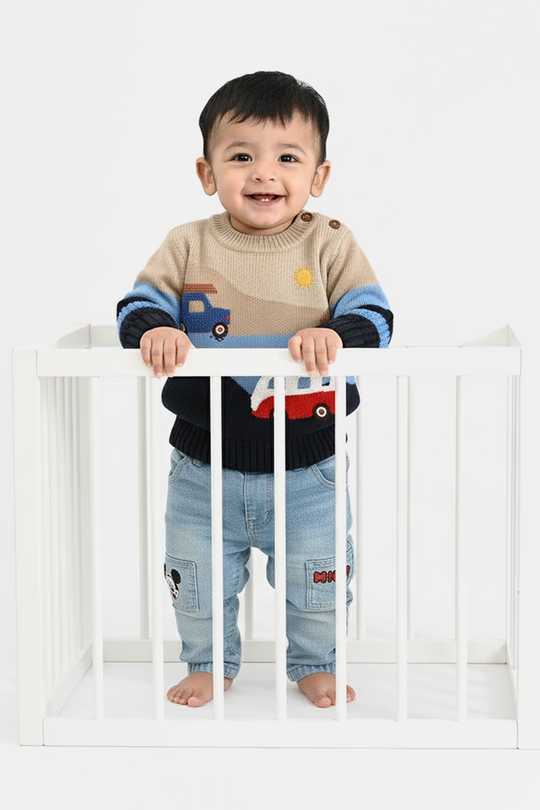 Infant Boys Acrylic Sweater-Adventure-Multi